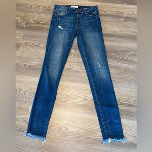 DL1961 Florence Skinny Jeans Instasculpt Ankle Aztec Wash Womens Size 27 Raw Hem